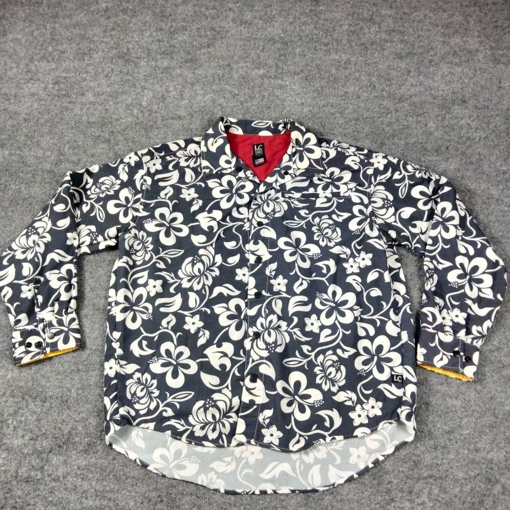 Vintage Last Chance Sportswear Shirt Mens Large Floral Outdoor Long Sleeve